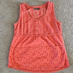 Prana 100% cotton eyelet tank.